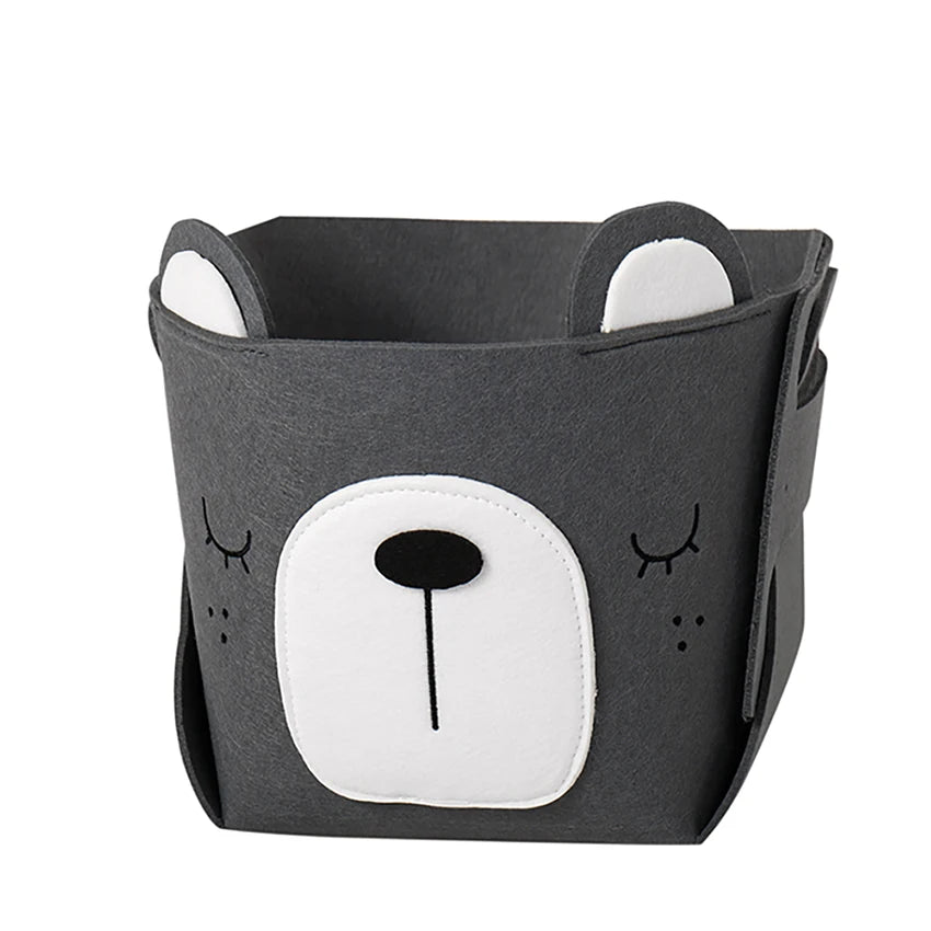 panier rangement pliable coton bio animal mignon blanc moderne jouets enfants
