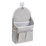 sac rangement mural gris clair moderne toile nylon pratique crochet lunettes carnets stylos
