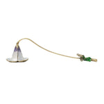 bougie chauffe plat classique vert bleu doré texture métallique brillante tringle fixée support inclusion