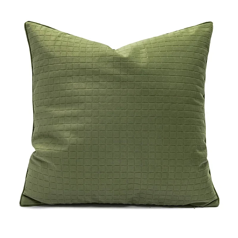 coussins décoratifs modernes nordique vert olive motif plissé texture polyester 45x45cm