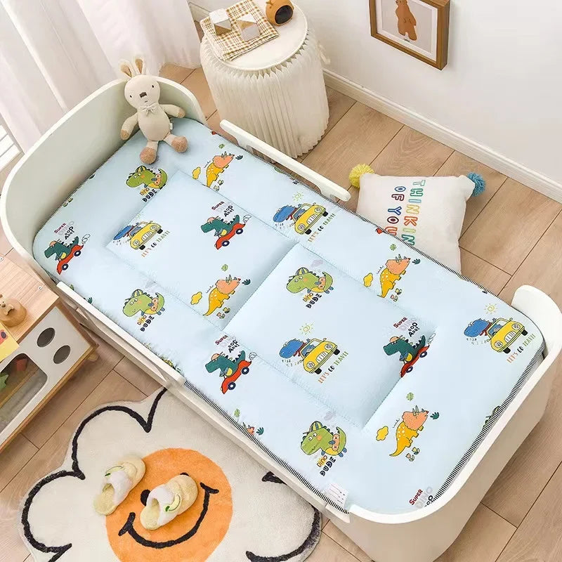 matelas bébé 120x60cm double faces motifs animaux doux rose blanc bleuclair