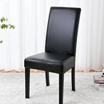 housse chaise simili cuir noir moderne imperméable élastique fauteuil salle manger