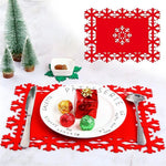 Napperon de Noël blanc avec motifs festifs