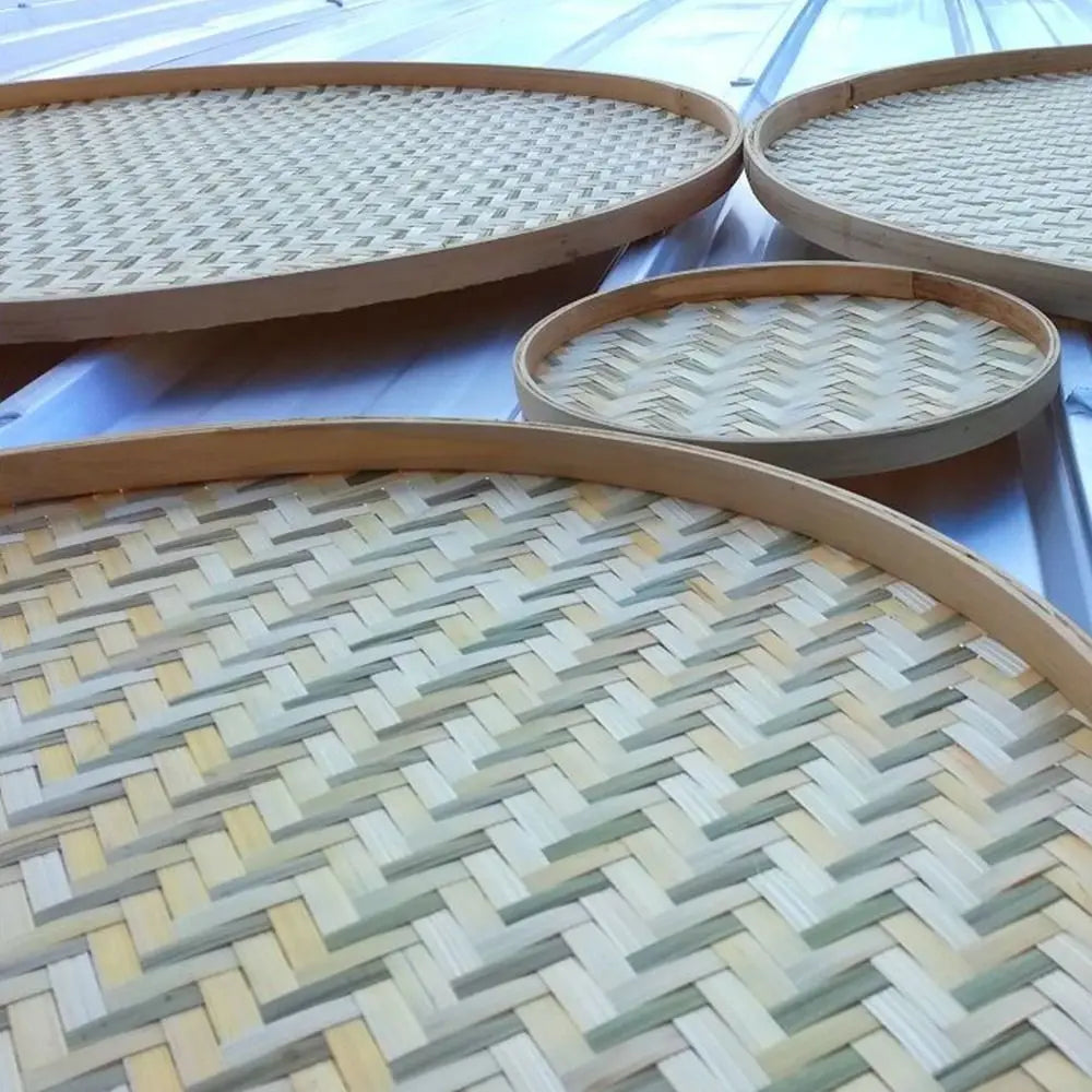 paniers rangement bambou tressé traditionnels rustiques naturels artisanat