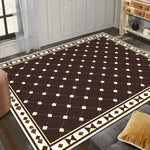 tapis géométrique noir or marron moderne salon chambre élégant motifs floraux 40x60cm