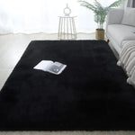 tapis gris noir peluche épaisse moderne salon chambre décoratif durable 120cm 160cm 230cm