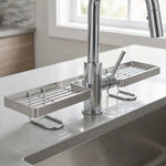 porte savon mural argenté moderne finition brossée clips fixation sans perçage drainage eau stable