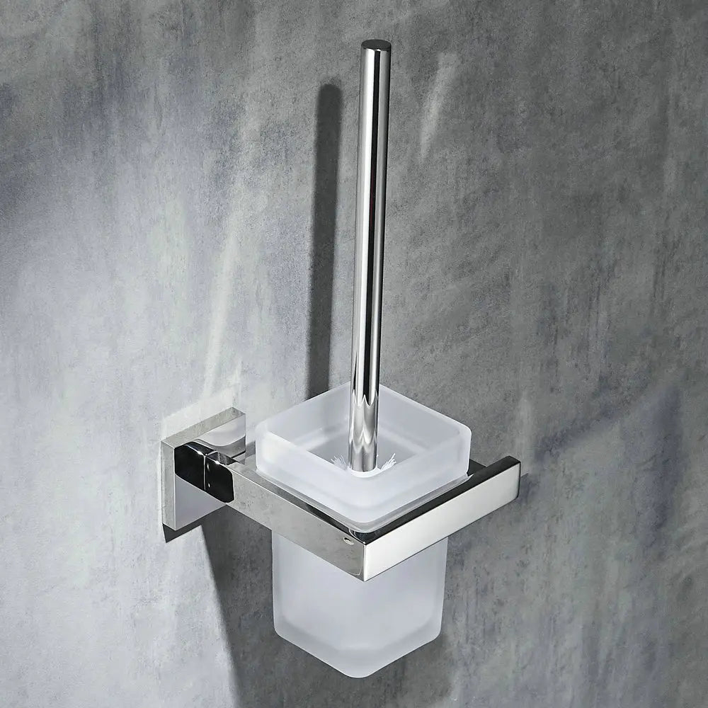 brosse wc acier inoxydable noir moderne porte brosse mural salle bain bac detergent fixation