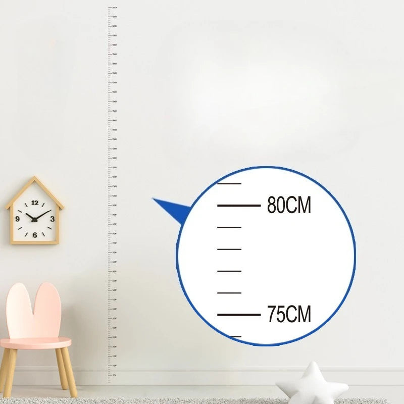 règle croissance murale adhésive blanc lignes noires 200 cm moderne chambre enfant bébé imperméable