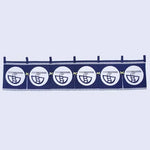 rideau porte horizontal japonais motifs floraux animaux bleu marine traditionnel opacité decoration interieur