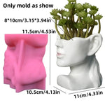 vase silicone forme buste humain blanc rose marron visage stylisé moderne