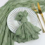 serviettes gaze lin vert olive élégantes rustiques modernes maison restaurant mariage pièces 20x20cm