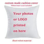 coussin personnalisable carré blanc imprimé animaux motifs floraux simples complexes urbains graphiques lavable