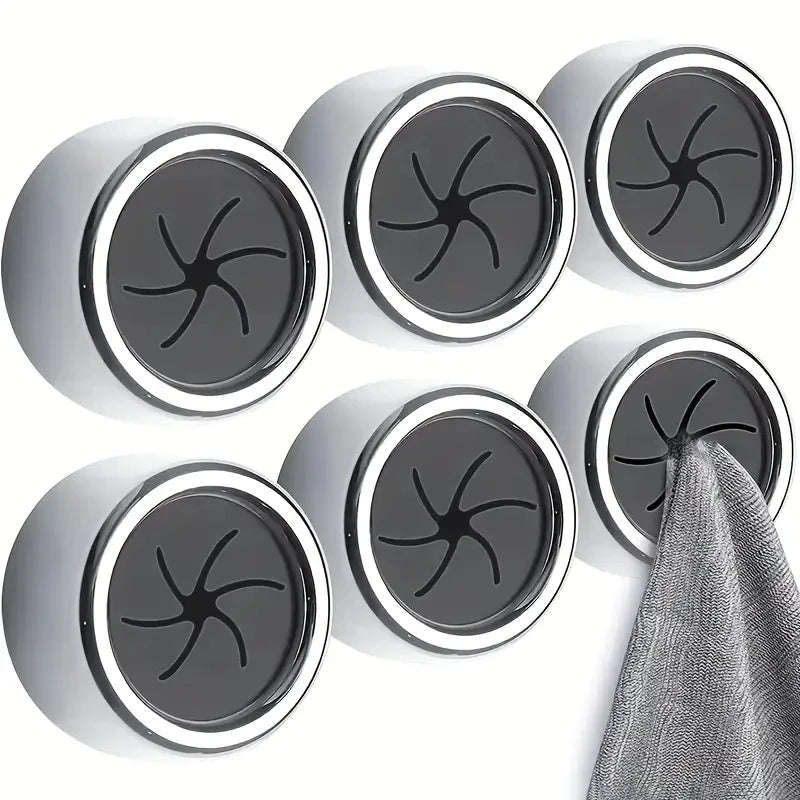 Porte-serviettes mural adhésif gris avec ventouse pour salle de bain
