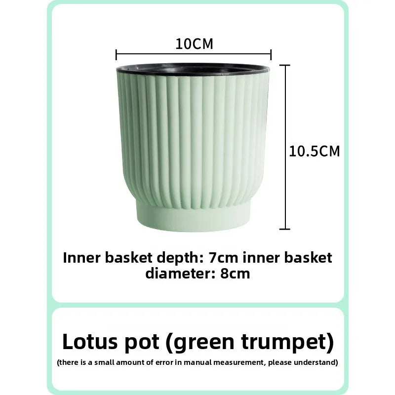 pots fleurs modernes résine blanc rayures verticaux hydroponiques plante verte autoarrosage personnes paresseuses