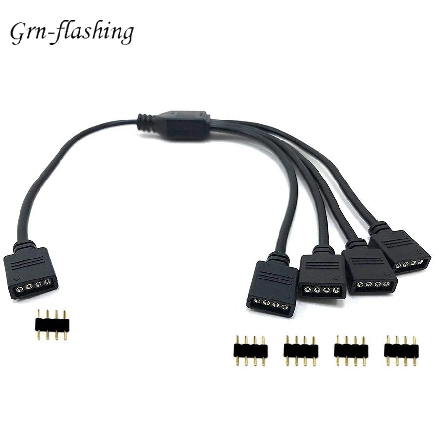 connecteur câble led rgb noir 24v 3528 3014 5050 5730 cee ans