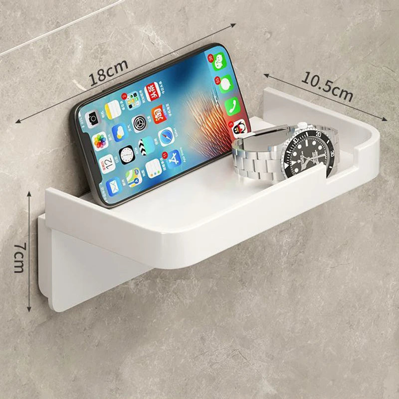 porte serviettes mural support téléphone montre parfum moderne vis gris métallisé mat respectueux environnement