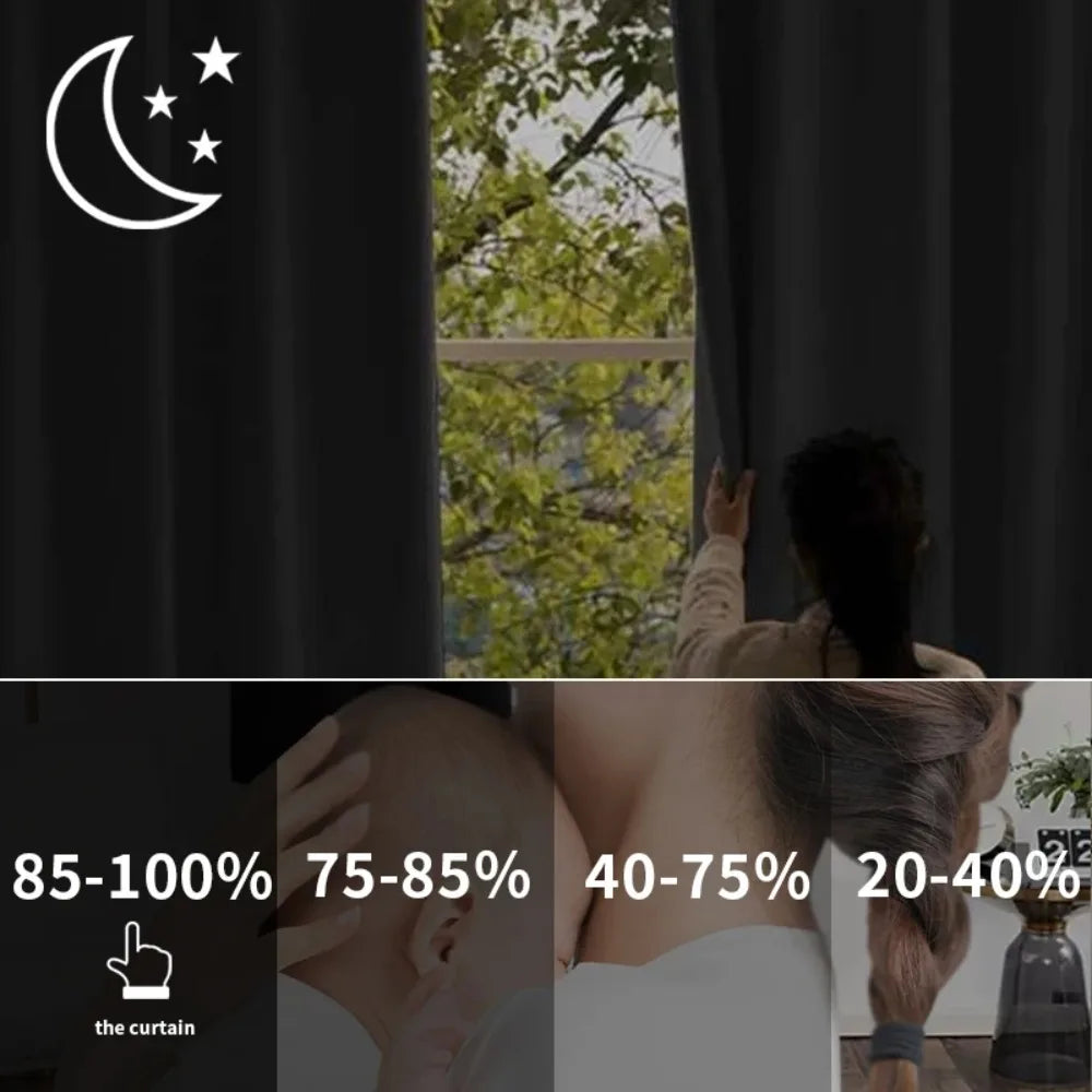 Rideau occultant thermique utilisé comme séparateur de pièce en cuisine