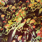 rideaux fleuris opaque classique tringle velours vert foncé marron foncé chambre hôtelDecorationIntérieureRicherOrnée