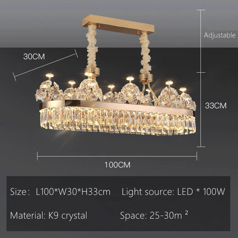 lustre suspendu cristal brillant doré élégant salon chambre 2000 82000 lumens 90 260V