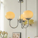 lustre moderne rose doré sphères brillantes opalescent semi encastré led