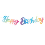 guirlande lettres multicolore happy birthday motifs cocktails nœuds fête enfant cursive suspendue brilles