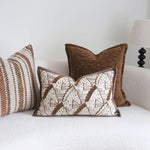 housse coussin carré moderne marron géométrique polyester 45x45cm 30x50cm decoration intérieure jacquard opaque
