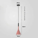 lustre led couleur rose blanc noir moderne minimaliste conique inversé opale chambre cuisine