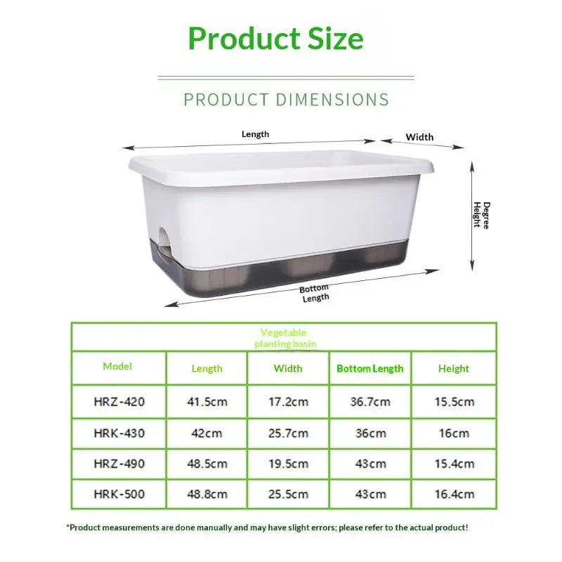 pot fleurs rectangulaire moderne vert blanc bleu drainage auto arrosant lisse pratique