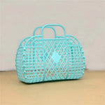 sac main maille vintage violet rose bleu clair beige pliable respectueux environnement