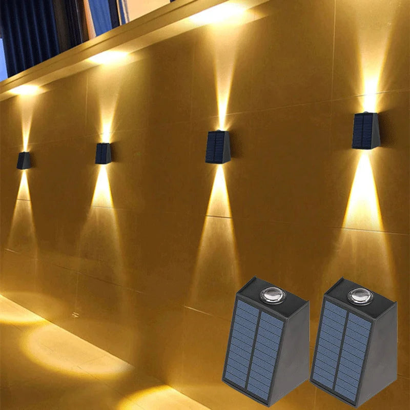 lampe murale led solaire ip65 moderne noir gris bleu contemporaine minimaliste bandes horizontales