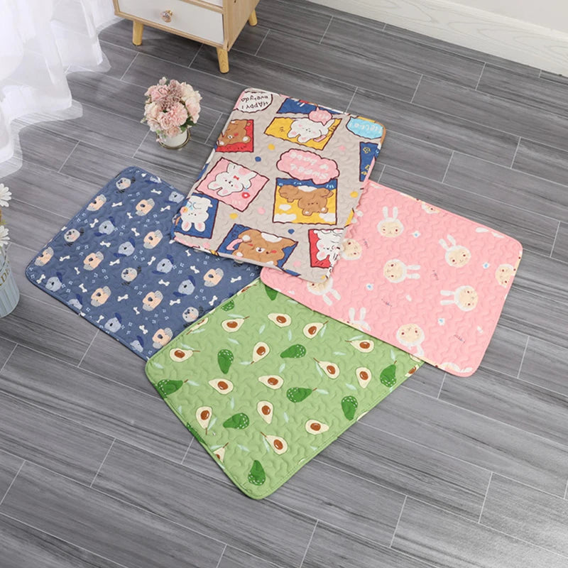 tapis d'entraînement lavable chiens motifs animaux rose vert bleu moderne