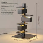 lampe sol bois marron clair marron foncé minimaliste contemporain led base plate