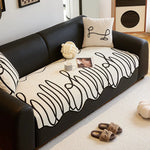 tapis noir blanc moderne tissage polyestère couverture salon ondulations abstrait minimaliste machine