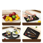 assiettes repas marron noir modernes grille repose fourchette cuillers théière multifonctionnelles cuisine salon