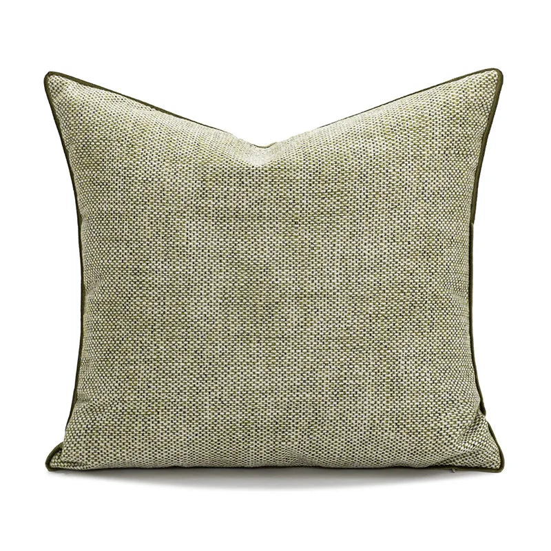 coussins nordiques plissés motif géométrique vert foncé clair blanc contemporains respectueux environnement