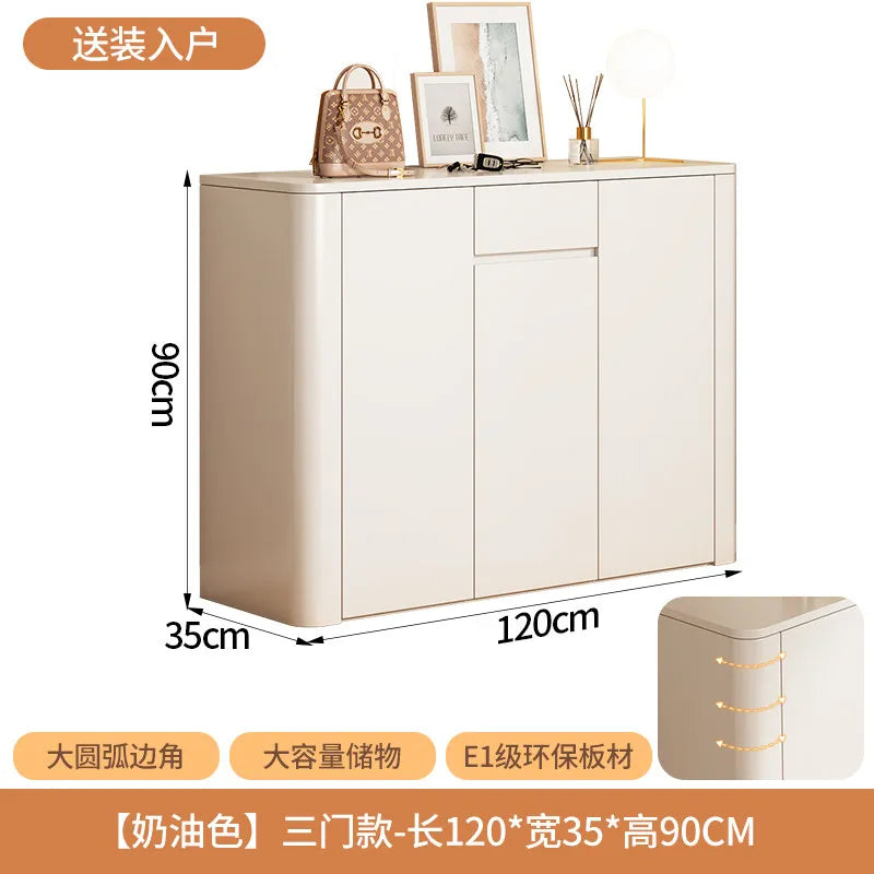 meuble rangement chaussures blanc moderne tiroirs étages minimaliste multifonction