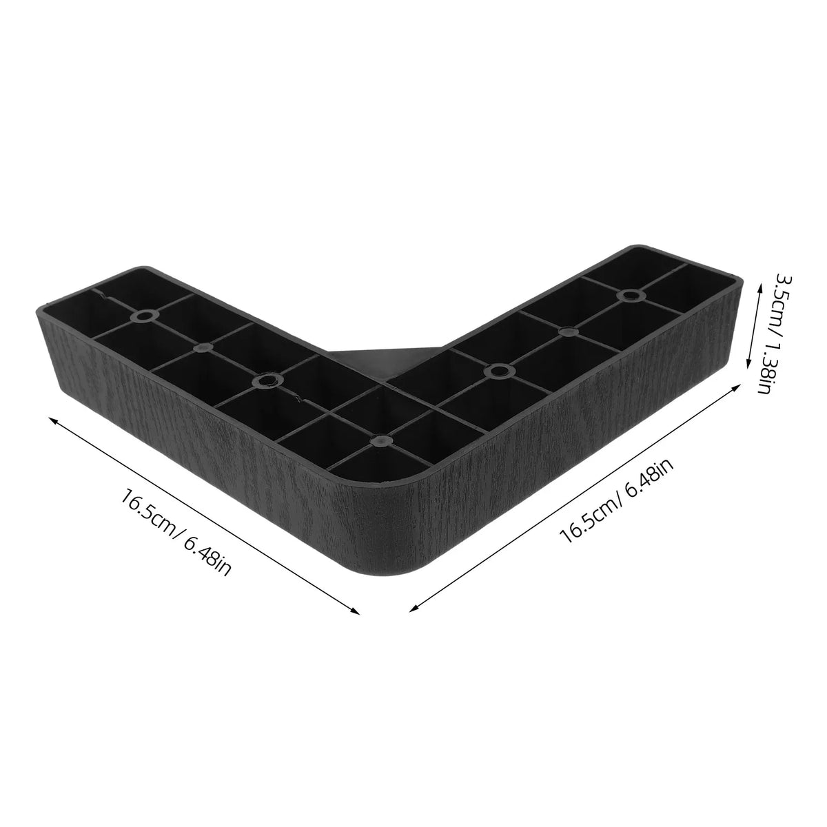 supports d'angle meubles noir industriels modernes trous vis rehausseurs pieds plastique lot quatre