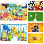 autocollants dessins animés simpsons fortnite cartes bancaires réutilisables imperméables pop art multicolores adultes femmes