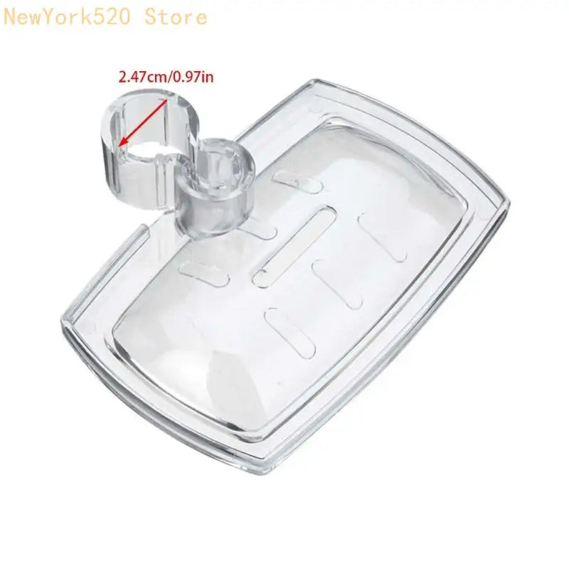 support savon transparent moderne adhésif salle bain organisation produit plat lisse