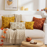 taies d'oreiller polyester feuilles d'érable orange beige halloween rustique sans rembourrage 45x45cm 50x50cm