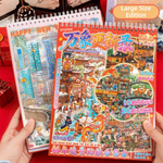 livre stickers 3d scènes miniatures art chinois illustrations détaillées cartes référence feuilles stickers rouges