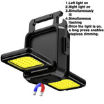lampe torche led rechargeable clips aimant porte clés noir bleu jaune COB tactile type