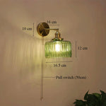 lampe murale or transparent moderne interrupteur rayures horizontales verre chambre cuisine étude