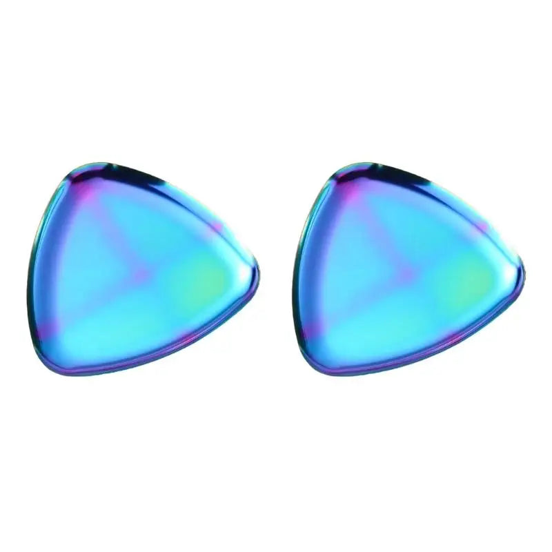 support bijoux bleu iridescent doré moderne mat métal anneau organisation décoration triangle