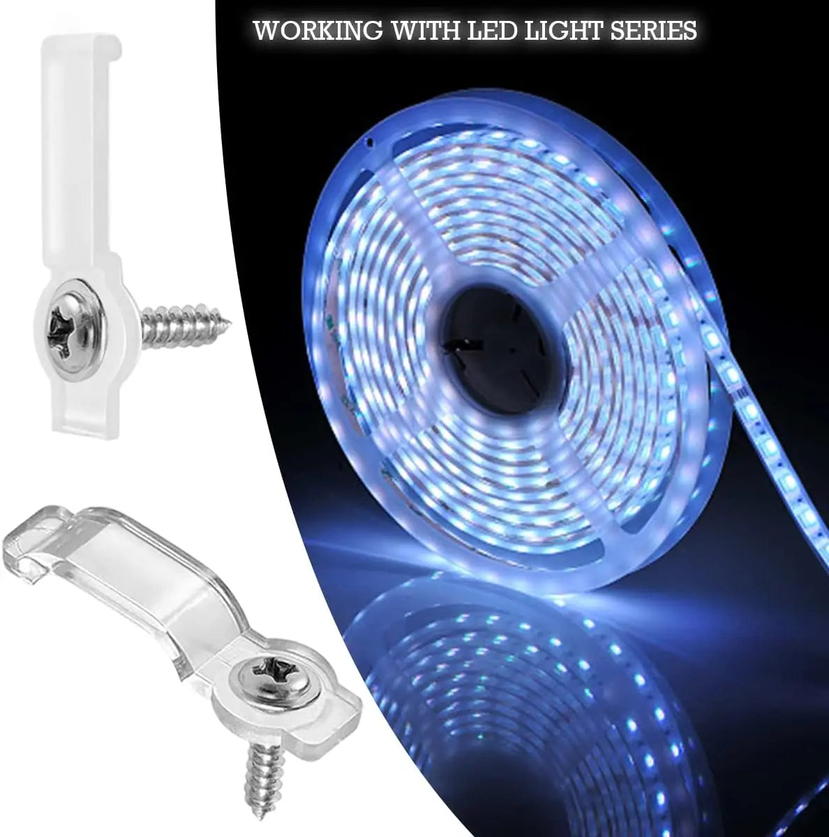 clips fixation ruban led blanc lumieres led opaques clips transparents vis moderne 10mm 8mm