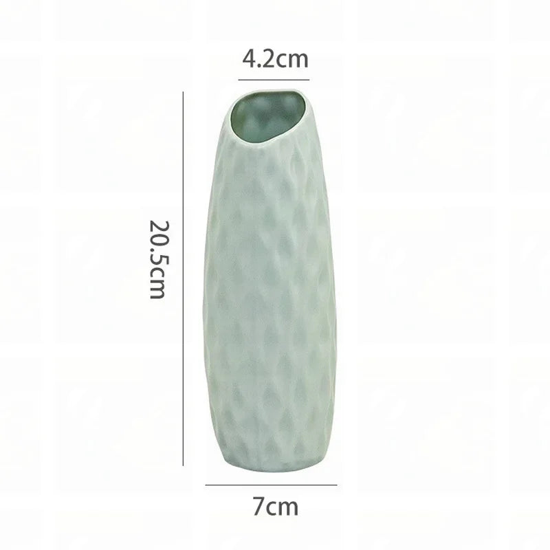 vases modernes vert pastel blanc rose texture géométrique minimaliste