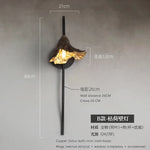 lampe murale moderne led noir doré éclairage chambre salle manger entrée chinois imitation fleur
