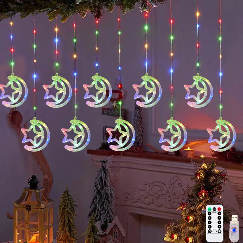 guirlande lumineuse moderne blanc multicolore forme géométrique décorative chambre noël