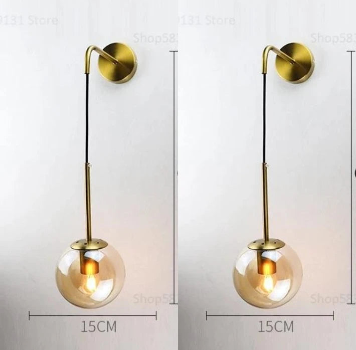 lampe murale moderne or transparent fixée mur ampoule led 220v 249lm 3ans garantie
